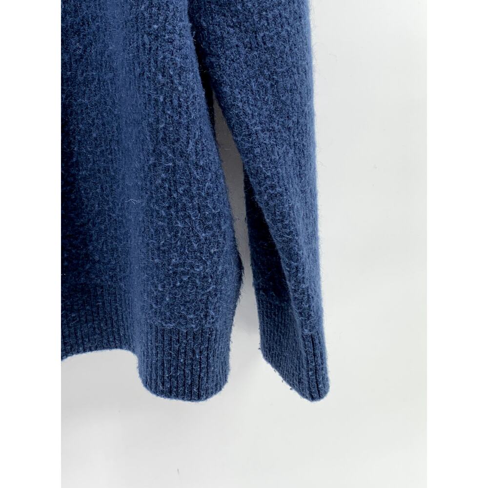COS Women's Blue Knit Wool-Blend Relaxed-Fit Crewneck Long Sleeve Sweater SZ L - Picture 5 of 11